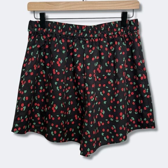Allegra K Navy Blue Cherries Tie Shorts Sz M - Picture 9 of 9